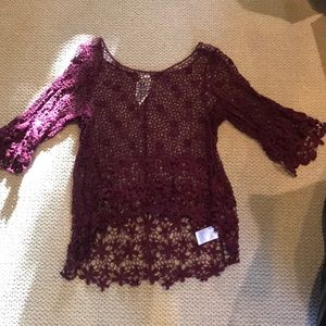 Free people see thru crotchet top